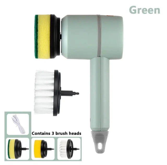 Electric Cleaning Brush 3 Brush Heads Cleaner Multifunctional