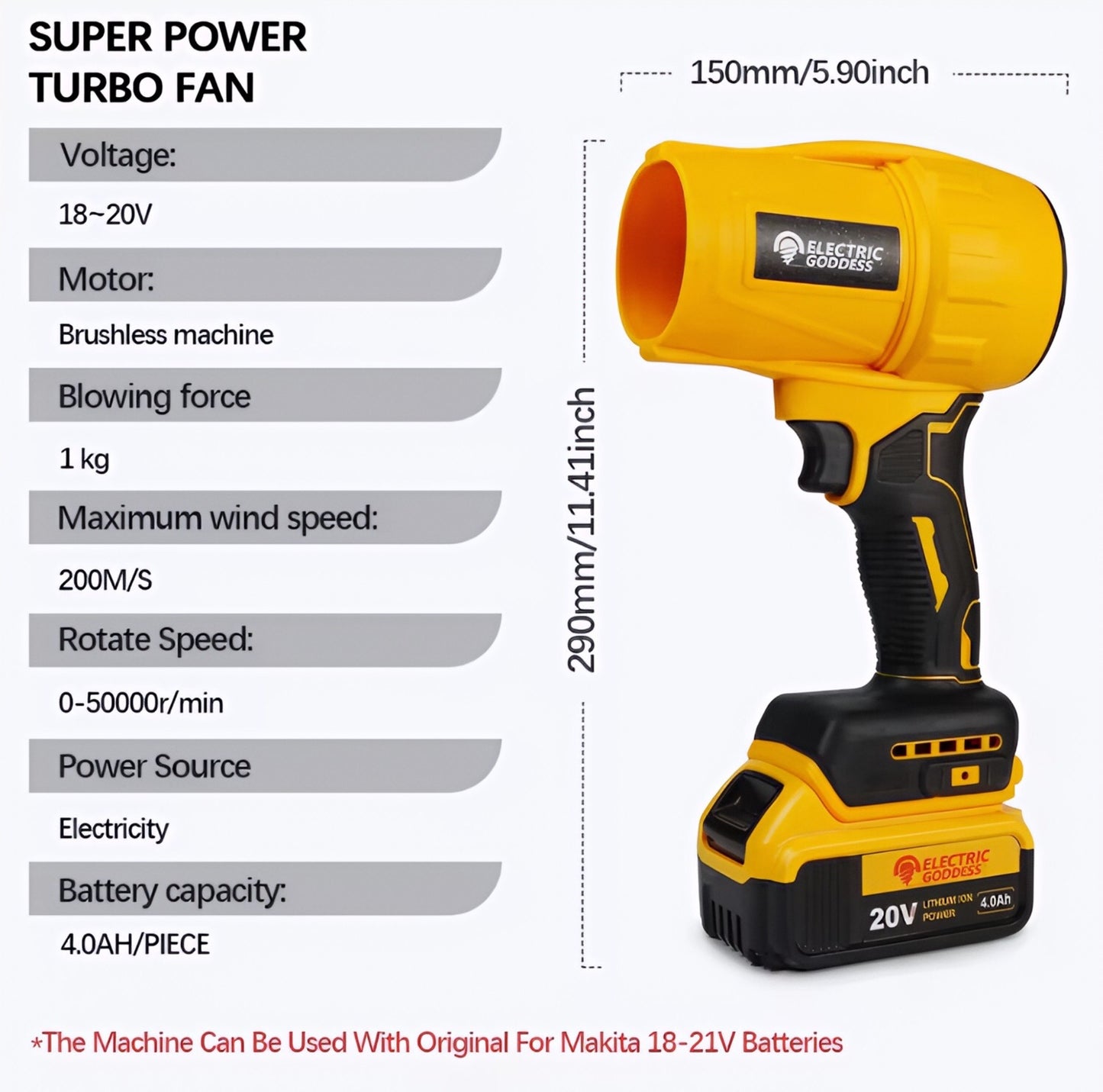 Zaico cordless blower